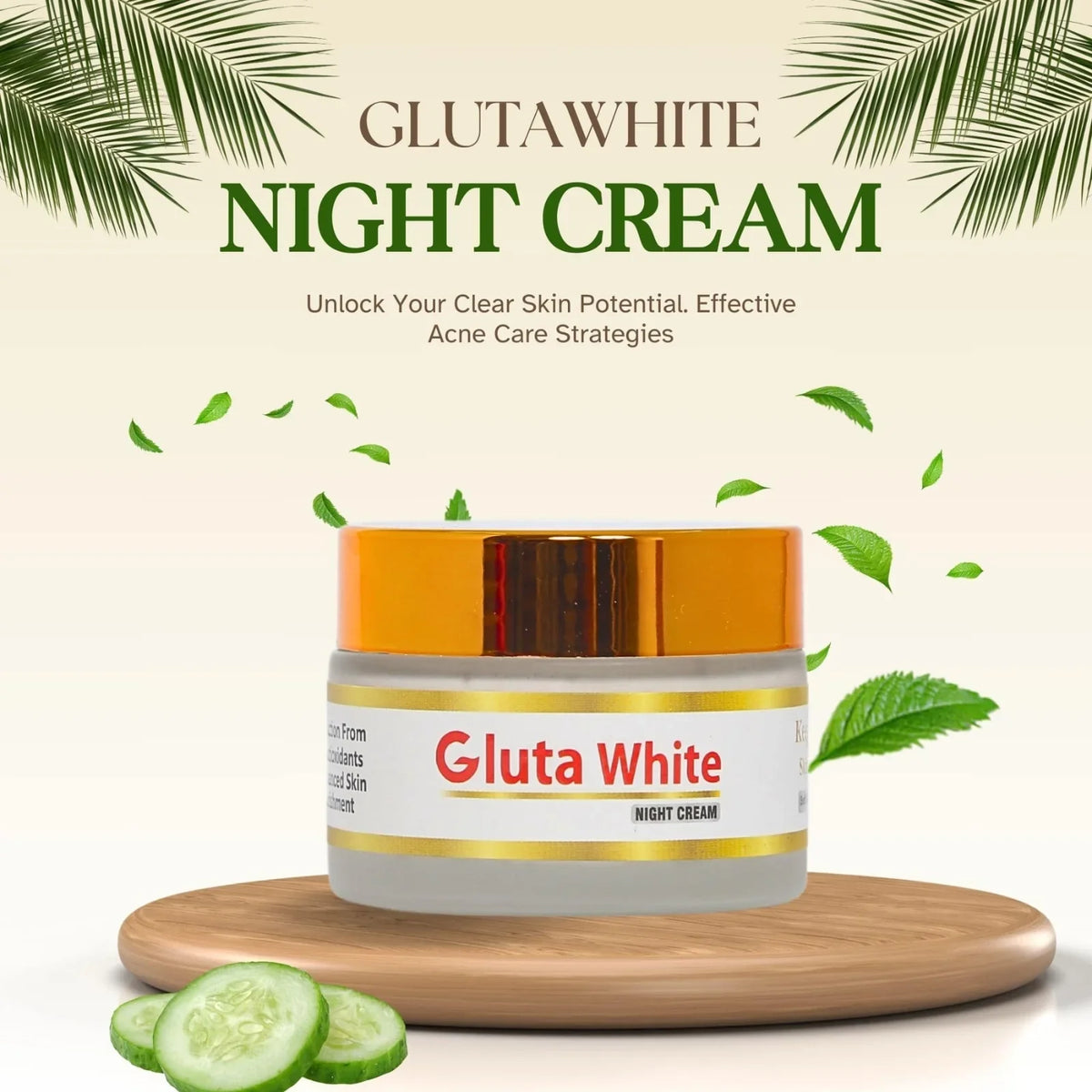 Gluta White Day & Night Cream | Whitening Anti-Aging Hydrating 50g Face Care