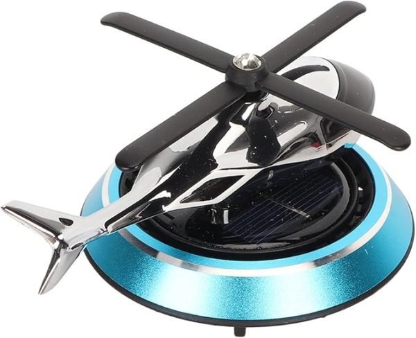 Solar Powered Rotating Helicopter Car Aromatherapy Air Freshener (Random Colour)