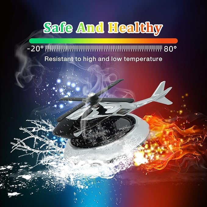 Solar Powered Rotating Helicopter Car Aromatherapy Air Freshener (Random Colour)
