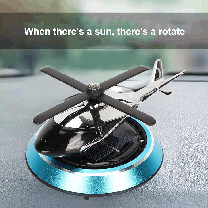 Solar Powered Rotating Helicopter Car Aromatherapy Air Freshener (Random Colour)