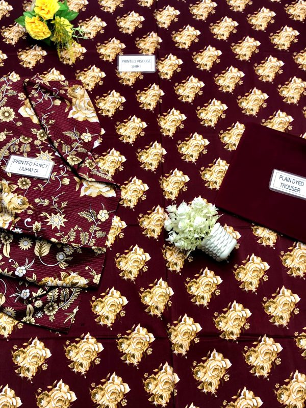 Khaadi Viscose Unstitched L 3 Pieces Casual Wear | Winter 23