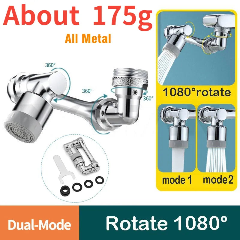 Metal 1080° Universal Rotation Faucet Sprayer Head 22/24mm