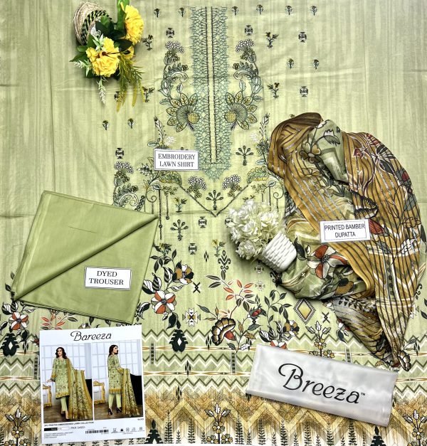 Bareeza Lawn 3 Pieces, Unstitched Dress For Women | Summer Collection