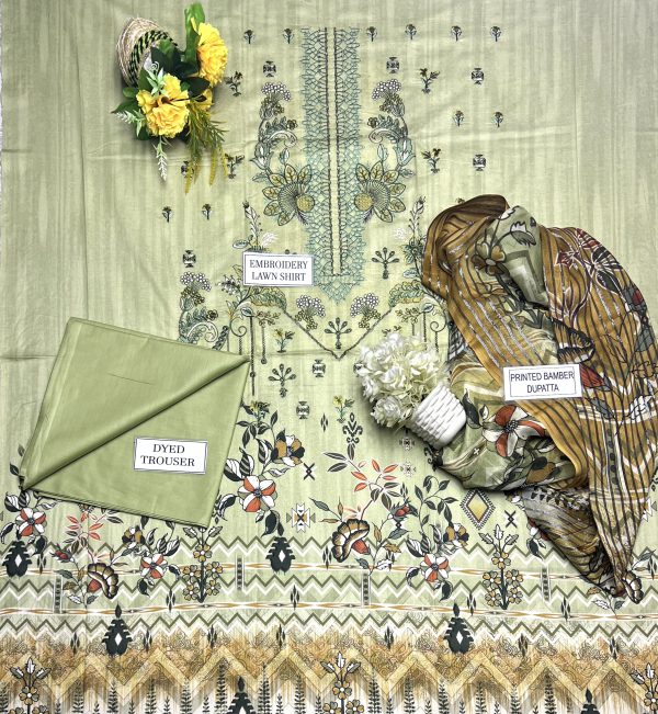 Bareeza Lawn 3 Pieces, Unstitched Dress For Women | Summer Collection