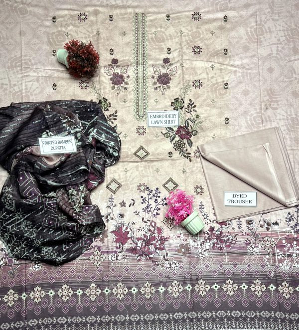 Bareeza Lawn 3 Pieces, Unstitched Dress For Women | Summer Collection